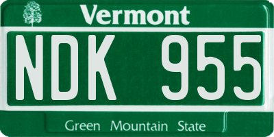 VT license plate NDK955