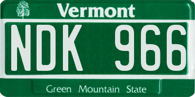 VT license plate NDK966