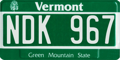 VT license plate NDK967