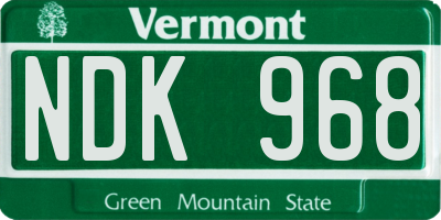 VT license plate NDK968