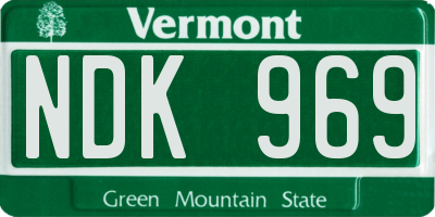 VT license plate NDK969