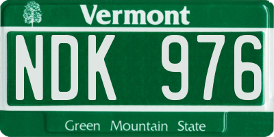 VT license plate NDK976