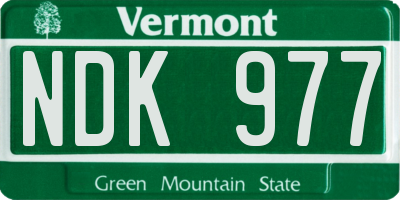 VT license plate NDK977