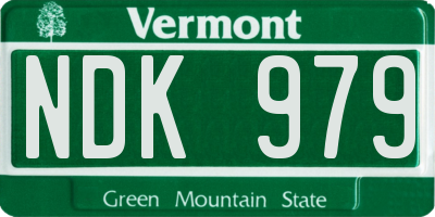 VT license plate NDK979