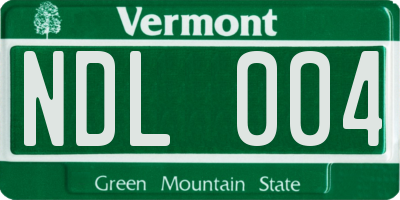 VT license plate NDL004
