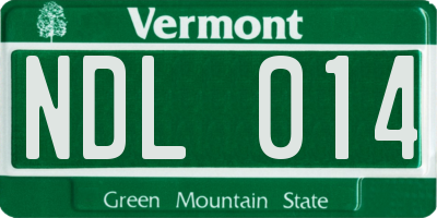 VT license plate NDL014