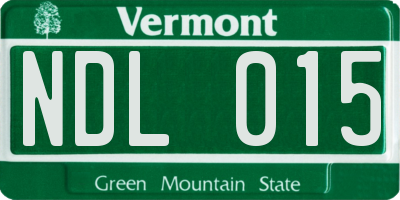 VT license plate NDL015