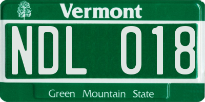VT license plate NDL018