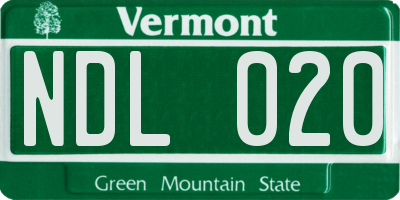 VT license plate NDL020