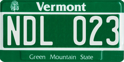 VT license plate NDL023