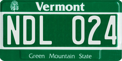 VT license plate NDL024