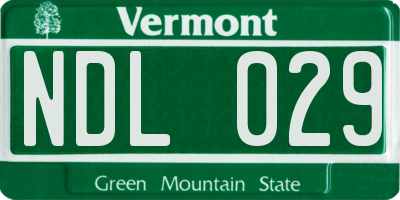 VT license plate NDL029