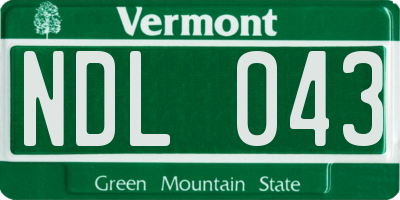 VT license plate NDL043