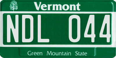 VT license plate NDL044