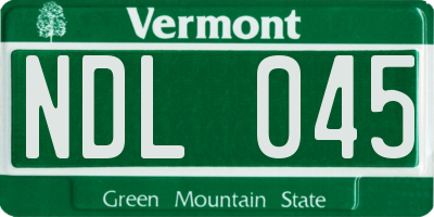 VT license plate NDL045