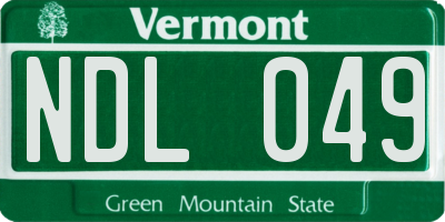 VT license plate NDL049