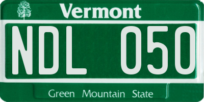 VT license plate NDL050