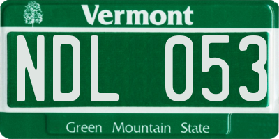 VT license plate NDL053