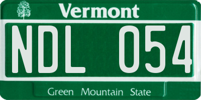 VT license plate NDL054