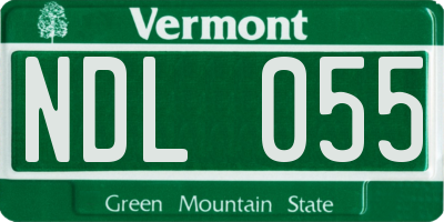 VT license plate NDL055