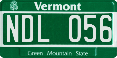 VT license plate NDL056