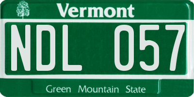 VT license plate NDL057