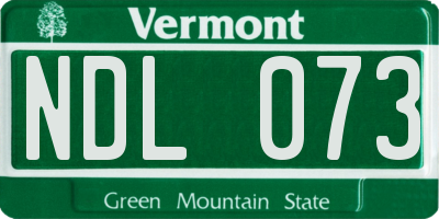 VT license plate NDL073