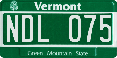 VT license plate NDL075