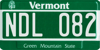 VT license plate NDL082