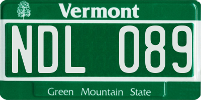 VT license plate NDL089