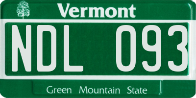 VT license plate NDL093