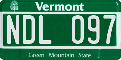 VT license plate NDL097