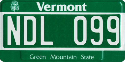 VT license plate NDL099