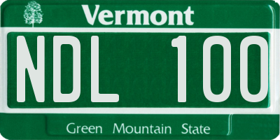 VT license plate NDL100
