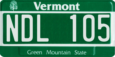 VT license plate NDL105
