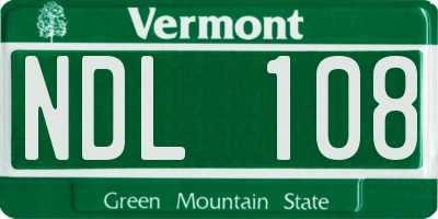 VT license plate NDL108