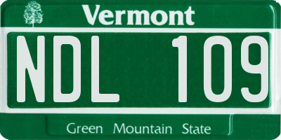 VT license plate NDL109
