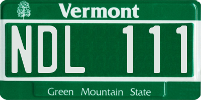 VT license plate NDL111