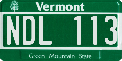 VT license plate NDL113