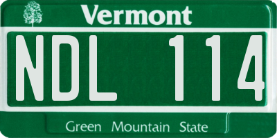 VT license plate NDL114