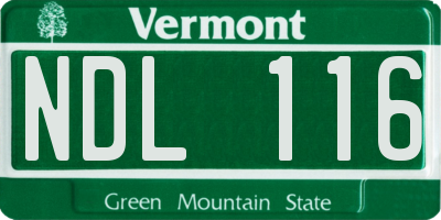 VT license plate NDL116