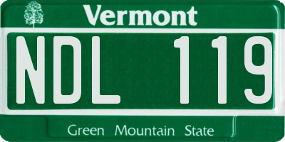 VT license plate NDL119