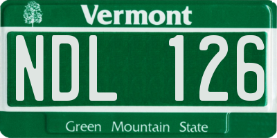 VT license plate NDL126