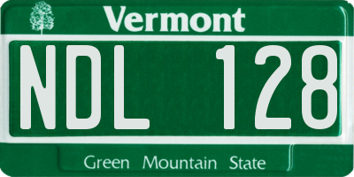 VT license plate NDL128