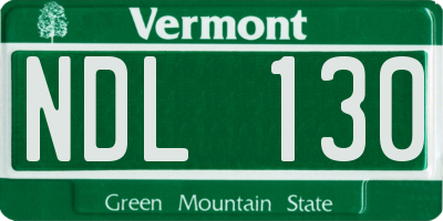 VT license plate NDL130