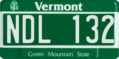 VT license plate NDL132
