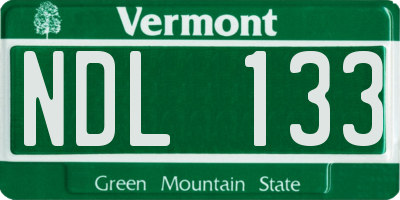 VT license plate NDL133
