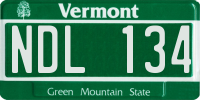 VT license plate NDL134