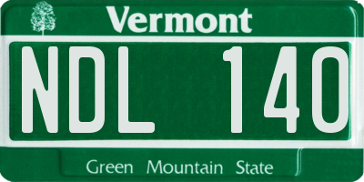 VT license plate NDL140