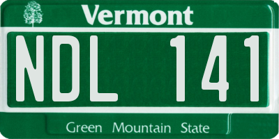 VT license plate NDL141